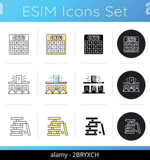 Leisure games icons set Stock Vector