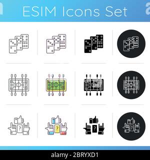 Table games icons set Stock Vector