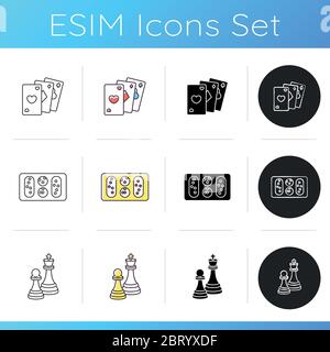 Tabletop games icons set Stock Vector
