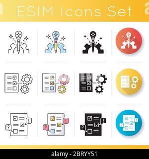 Project experiment icons set Stock Vector