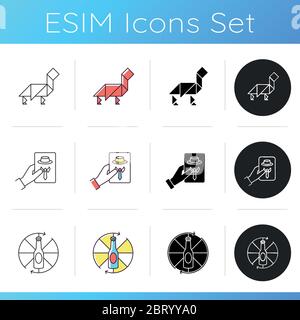 Entertainment games icons set Stock Vector