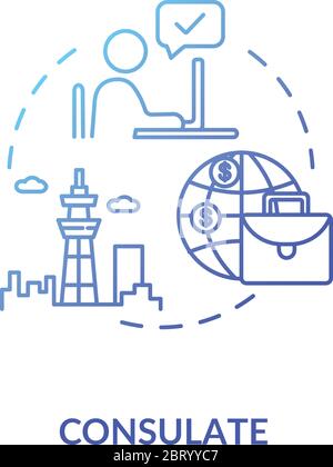 Consulate concept icon Stock Vector