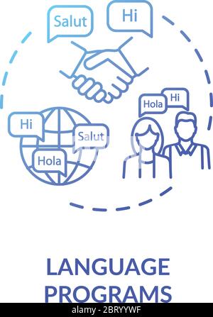 Language programs concept icon Stock Vector