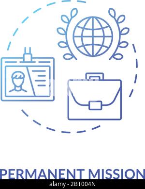 Permanent mission concept icon Stock Vector