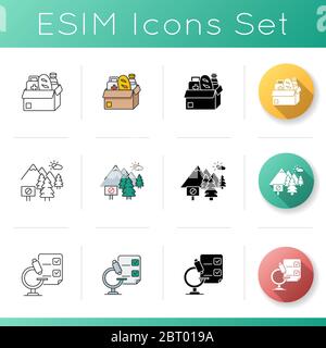 Social support icons set Stock Vector