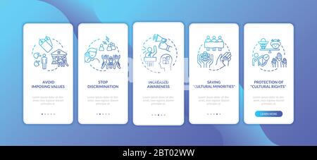 Stop racial hate onboarding mobile app page screen with concepts Stock Vector