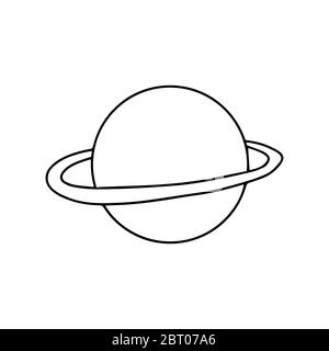 Cute hand drawn doodle saturn planet. Isolated on white background. Vector stock illustration. Stock Vector