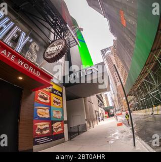 The Times Square Edition hotel in New York on Tuesday, May 19, 2020. Marriott International, operator of the Edition brand, announced that the boutique hotel will cease operations around August 13, after being open only about a year. Hotel occupancy rates shrank to 17 percent due to the COVID-19 pandemic. (© Richard B. Levine) Stock Photo