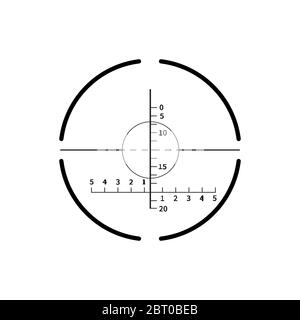 Complicated military crosshair, gun sight icon on white Stock Vector