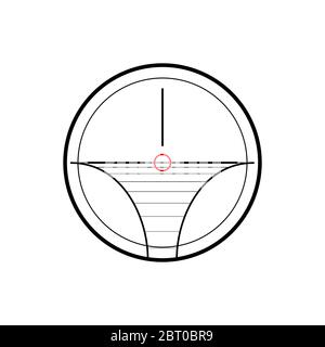 Military crosshair, gun sight icon on white Stock Vector