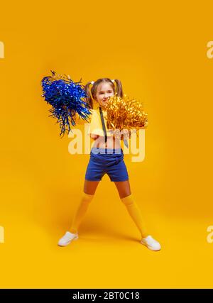 cheer girl with pompons in her hands Stock Photo - Alamy