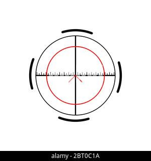 Military crosshair, rifle sight icon on white Stock Vector
