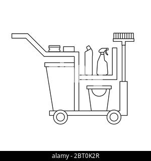 Cleaning Cart Vector Classic Trolley Cleaning Service Cart Broom Bucket  Detergents Cleaning Tools Supplies Yellow Plastic Janitor Cart With Shelves  Isolated Illustration Stock Illustration - Download Image Now - iStock