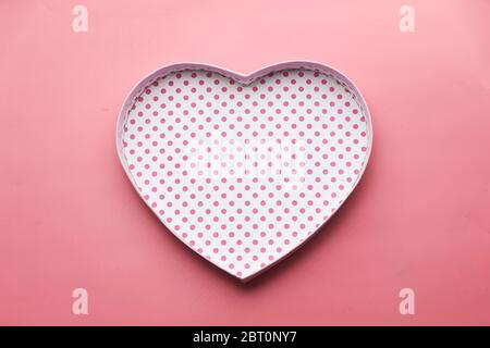 open empty gift box on pink background  Stock Photo
