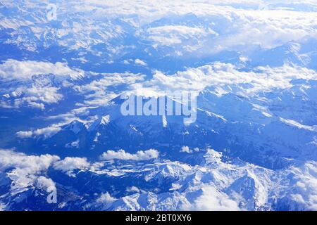 Aerial view of the Massif du Mont Blanc in the Alps Stock Photo - Alamy