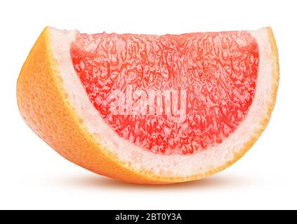 sliced citrus fruit grapefruit isolated on white background with clipping path Stock Photo
