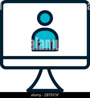 lcd monitor color with half screen blur vector illustration Stock ...