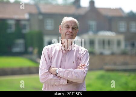 31/05/18 Rebecca and Simon Howard previously of Castle Howard at their new home of Welham Hall near Malton with their children Merlin and Octavia Stock Photo