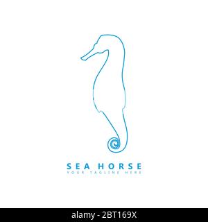 This is a picture of a seahorse facing right. This image is good for use as a company logo engaged in the maritime or marine sector. Stock Vector