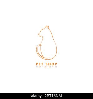 This is a picture of a cat sitting facing left. This image can be used as a logo for pet stores, especially cats. Stock Vector