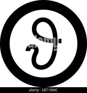 Theta greek symbol Teta Zeta icon in circle round black color vector illustration flat style simple image Stock Vector