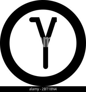 Gamma greek symbol small letter lowercase font icon in circle round black color vector illustration flat style simple image Stock Vector