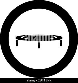 Trampoline jumping for bounce icon in circle round black color vector illustration flat style simple image Stock Vector