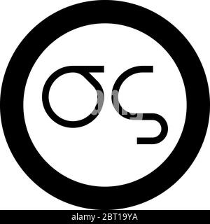 Sigma greek symbol small letter lowercase font icon in circle round black color vector illustration flat style simple image Stock Vector