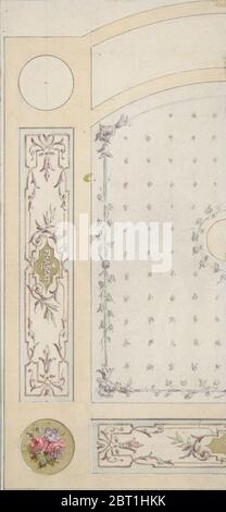 Design for painted decoration of wall or ceiling panels, including the word &quot;Frascati&quot;, second half 19th century. Stock Photo