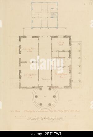 House for Henry Whitney, New Haven, Connecticut (client's plan), 1835. Stock Photo