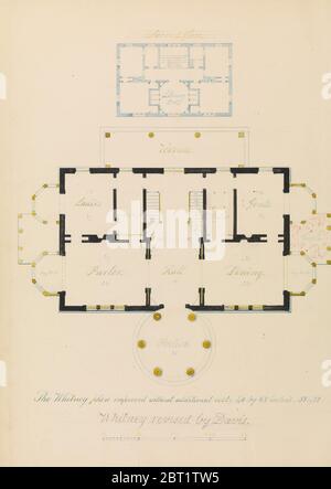 House for Henry Whitney, New Haven, Connecticut (revised plan), ca. 1836. Stock Photo