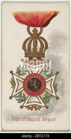 Order of Leopold, Belgium, from the World's Decorations series (N30) for Allen &amp; Ginter Cigarettes, 1890. Stock Photo