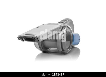 Handheld portable vacuum cleaner isolated on a white background. Stock Photo