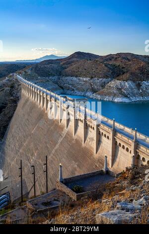 Elephant Butte Dam (1916), near Truth or Consequences, New Mexico USA Stock Photo