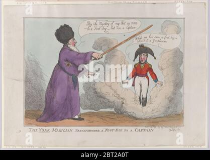 The York Magician Transforming a Foot-Boy to a Captain, February 25, 1809. Stock Photo