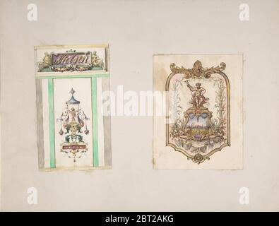 Two Designs for Ornamental Panels, second half 19th century. Stock Photo