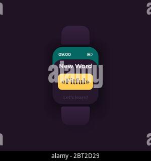 New word smartwatch interface vector template Stock Vector