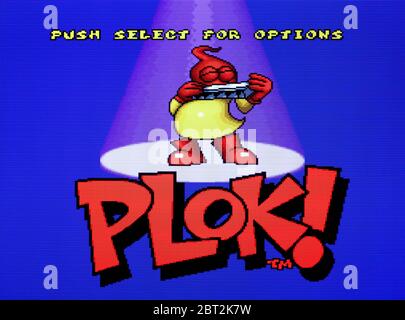 Plok! - SNES Super Nintendo  - Editorial use only Stock Photo