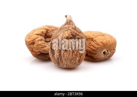 Organic dried persimmon on white background Stock Photo