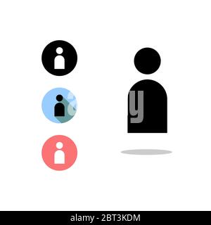 People flat icon, isolated on white background. Stock Vector