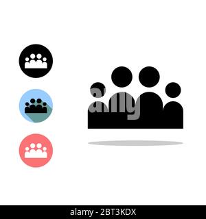 People flat icon, isolated on white background. Stock Vector