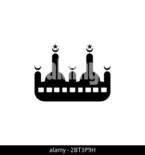 Mosque graphic vector design concept template, isolated on white background. Stock Vector