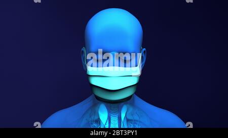 Man wearing face mask, illustration Stock Photo - Alamy