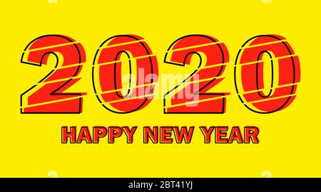 Happy New Year 2020 Design Template. Modern Design for Calendar, Invitations, Greeting Cards, Holidays Flyers or Prints. Stock Vector