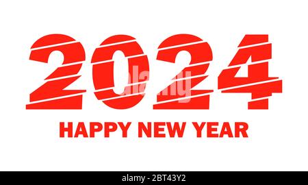 Happy New Year 2024 Design Template. Modern Design for Calendar, Invitations, Greeting Cards, Holidays Flyers or Prints. Stock Vector