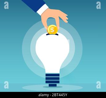 Vector of a businessman investing in smart innovative ideas Stock Vector