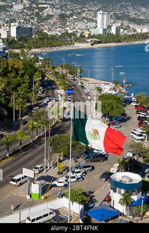 Military Plaza & Commercial Port, Acapulco City, State of Guerrero, Mexico, North America Stock Photo