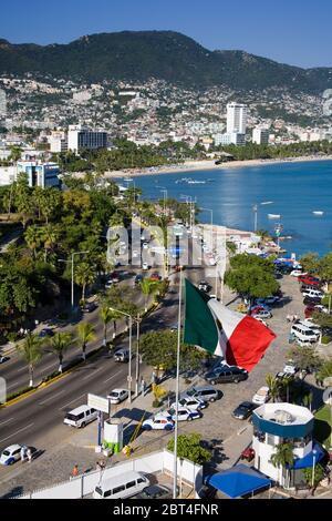 Military Plaza & Commercial Port, Acapulco City, State of Guerrero, Mexico, North America Stock Photo