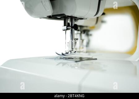 element sewing machine close up. isolated on white background Stock Photo