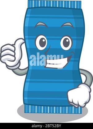 Beach towel cartoon character design showing OK finger Stock Vector